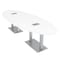 Skutchi Designs 45 in W, 144 in L, 29 in H, Engineered Wood Top, White HAR-OVL-46X143-DOU-ELEC-XD09 - alternate 1
